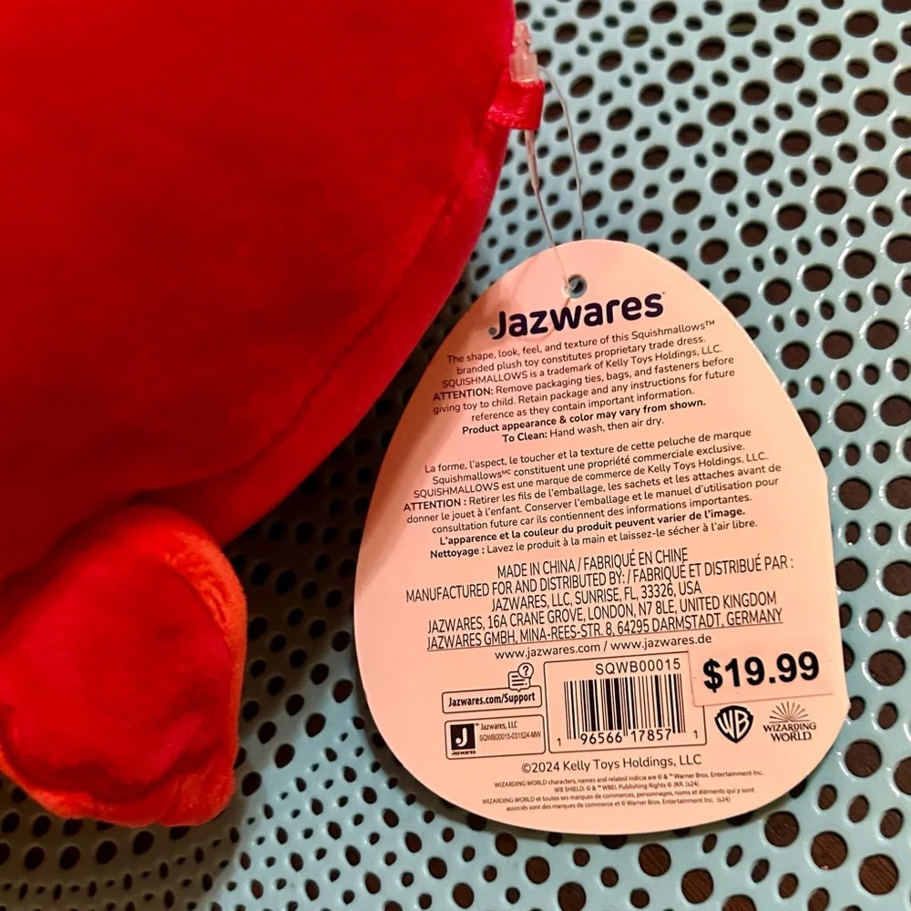Squishmallows 8” Inch Fawkes The Phoenix Harry Potter Red Bird, w/ Tags